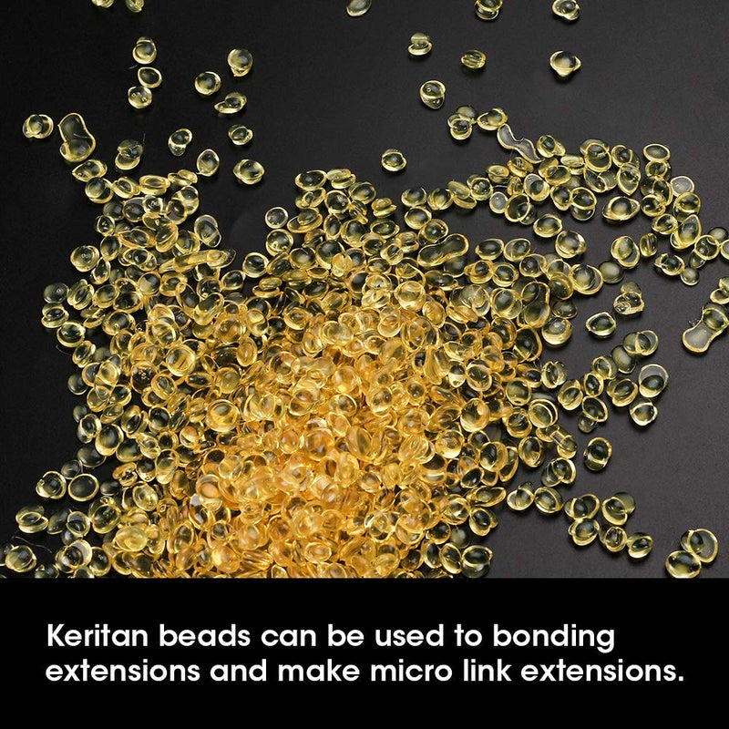 LEEONS 100g 1000 PCS Keratin Glue for Hair Extensions - Fusion Hair Tools Hair Extension Fusion Tips Rebond Granules Beads - Image 3